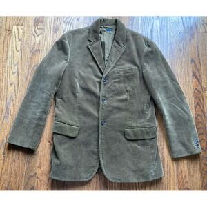 VTG Polo Ralph Lauren Corduroy Blazer Jacket Mens Large 3 Button Thick Academia